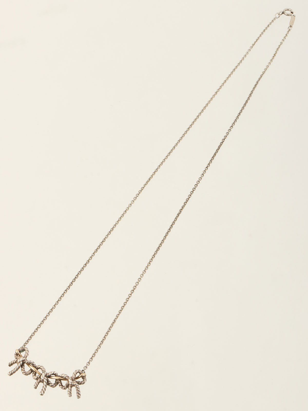 18K925 Twisted Triple Ribbon Necklace in Silver/Gold