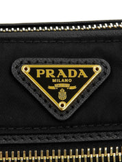 ナイロンロゴプレートワンショルダーバッグ ブラック