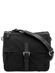 ナイロンロゴプレートワンショルダーバッグ ブラック