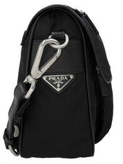 ナイロンロゴプレートワンショルダーバッグ ブラック