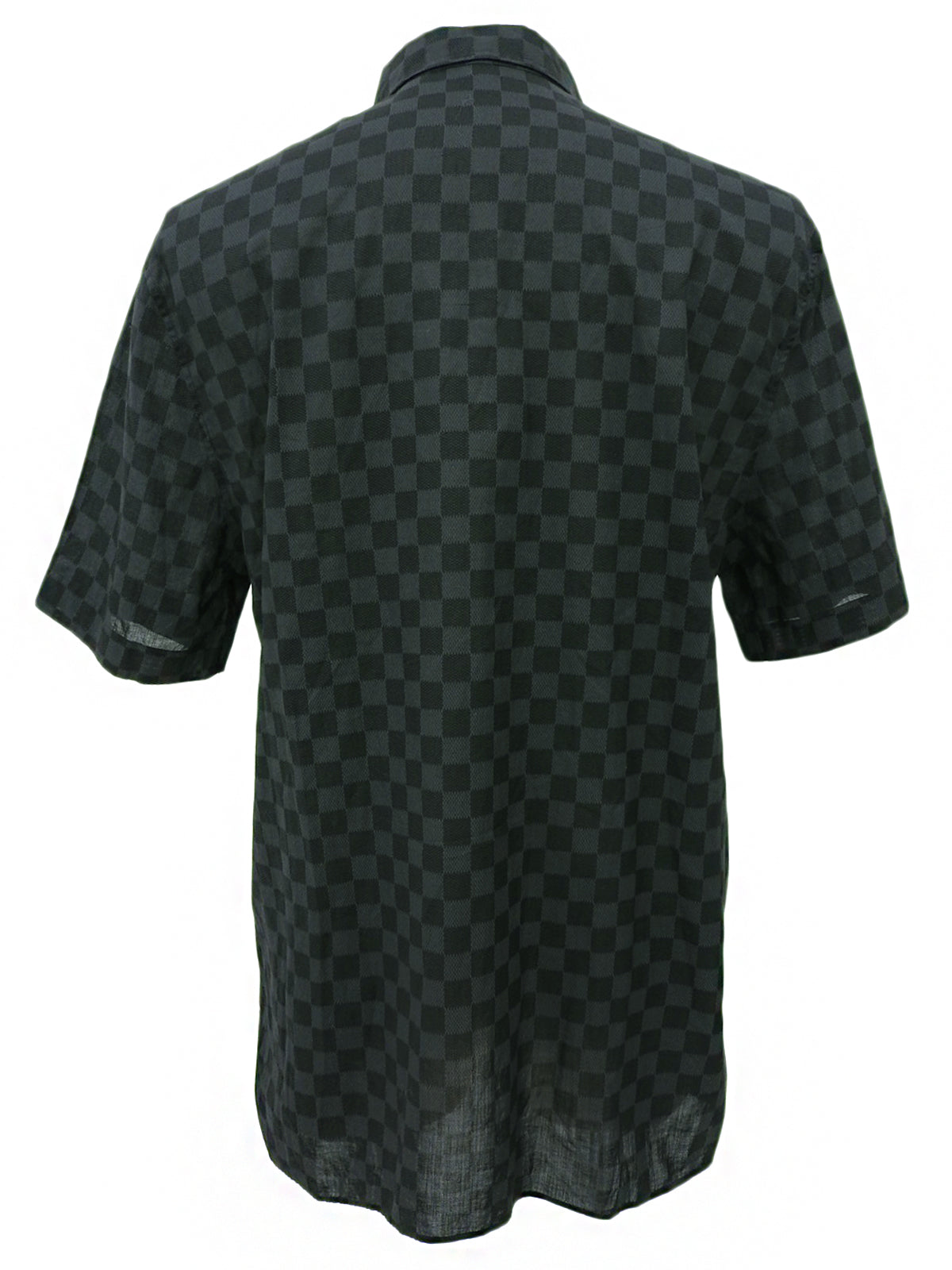 Damier Pattern Half Sleeve Shirt in Black