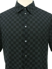 Damier Pattern Half Sleeve Shirt in Black