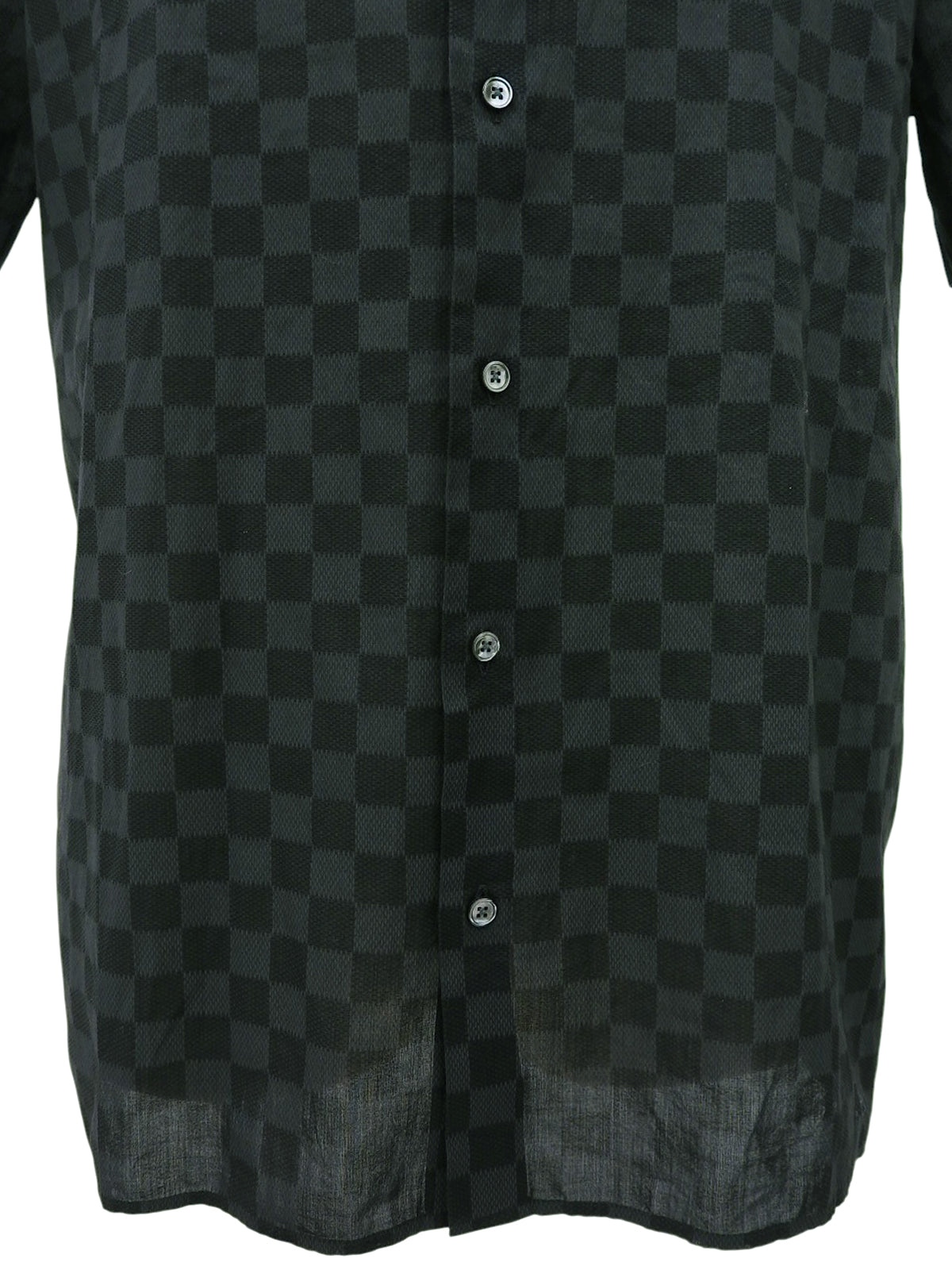 Damier Pattern Half Sleeve Shirt in Black