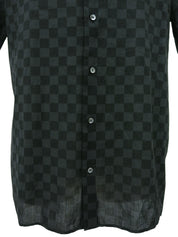 Damier Pattern Half Sleeve Shirt in Black