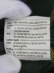 绿色/多色格纹羊毛大衣