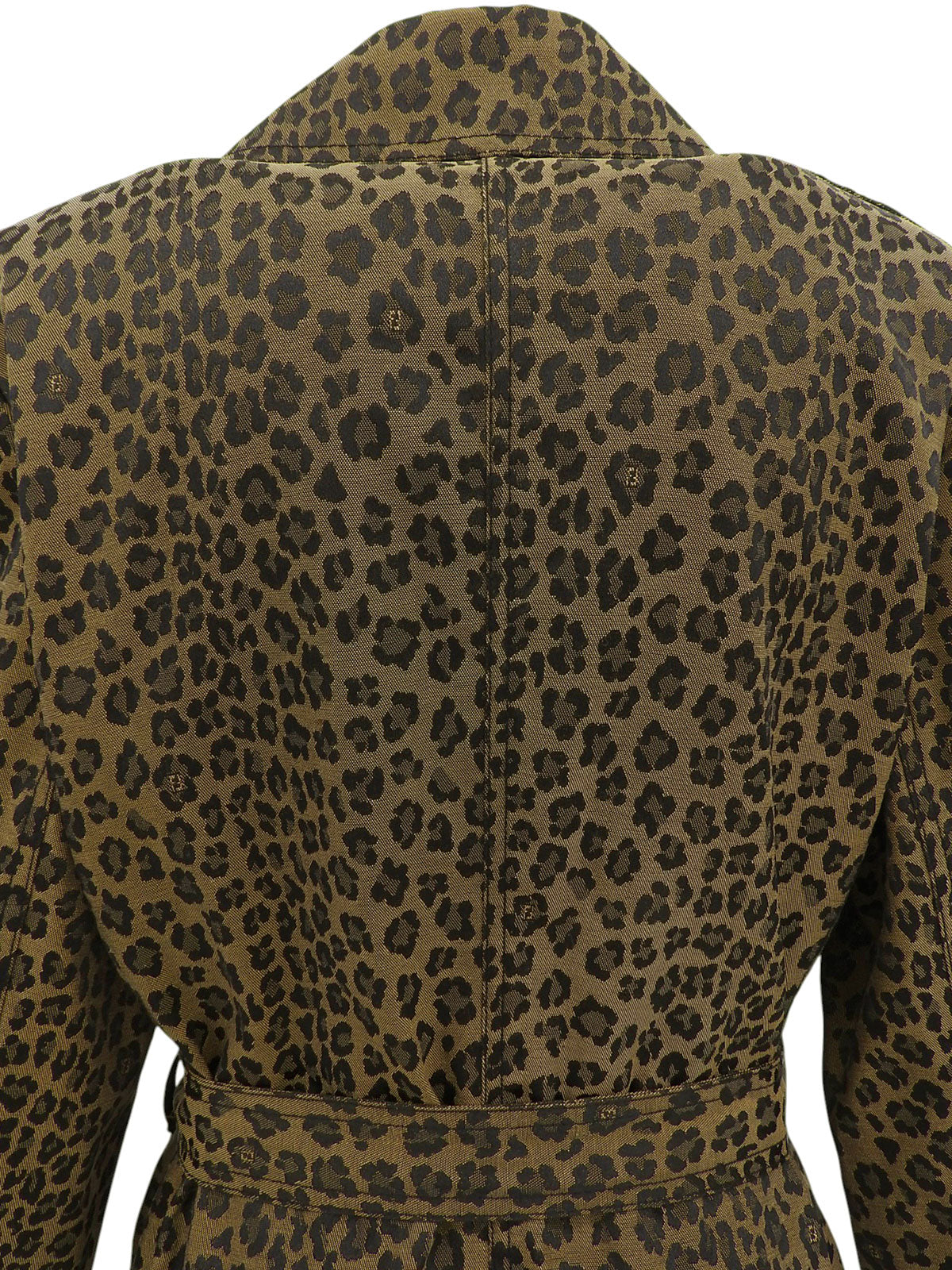 Leopard print trench coat in brown/black