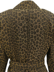 Leopard print trench coat in brown/black