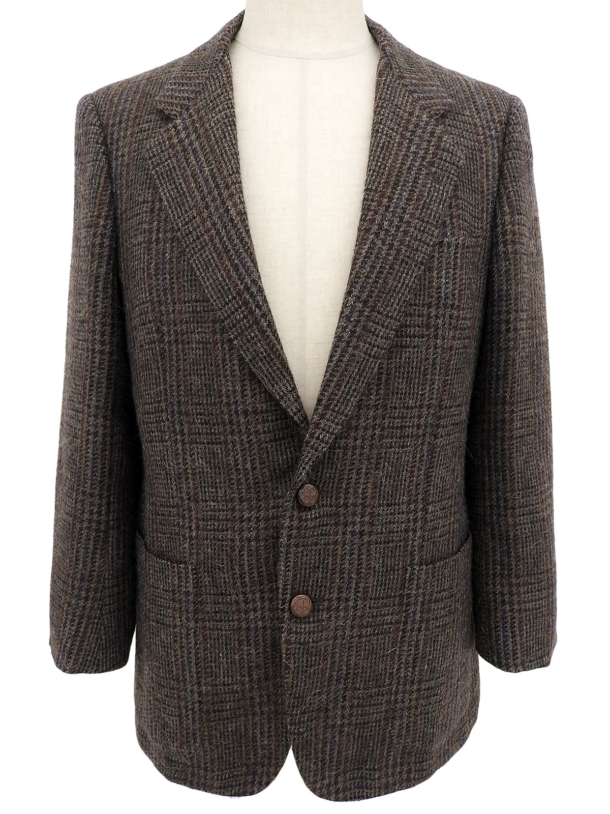 Wool check pattern jacket in gray/multi