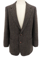 Wool check pattern jacket in gray/multi