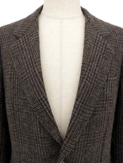 Wool check pattern jacket in gray/multi