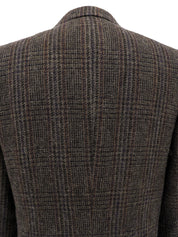 Wool check pattern jacket in gray/multi