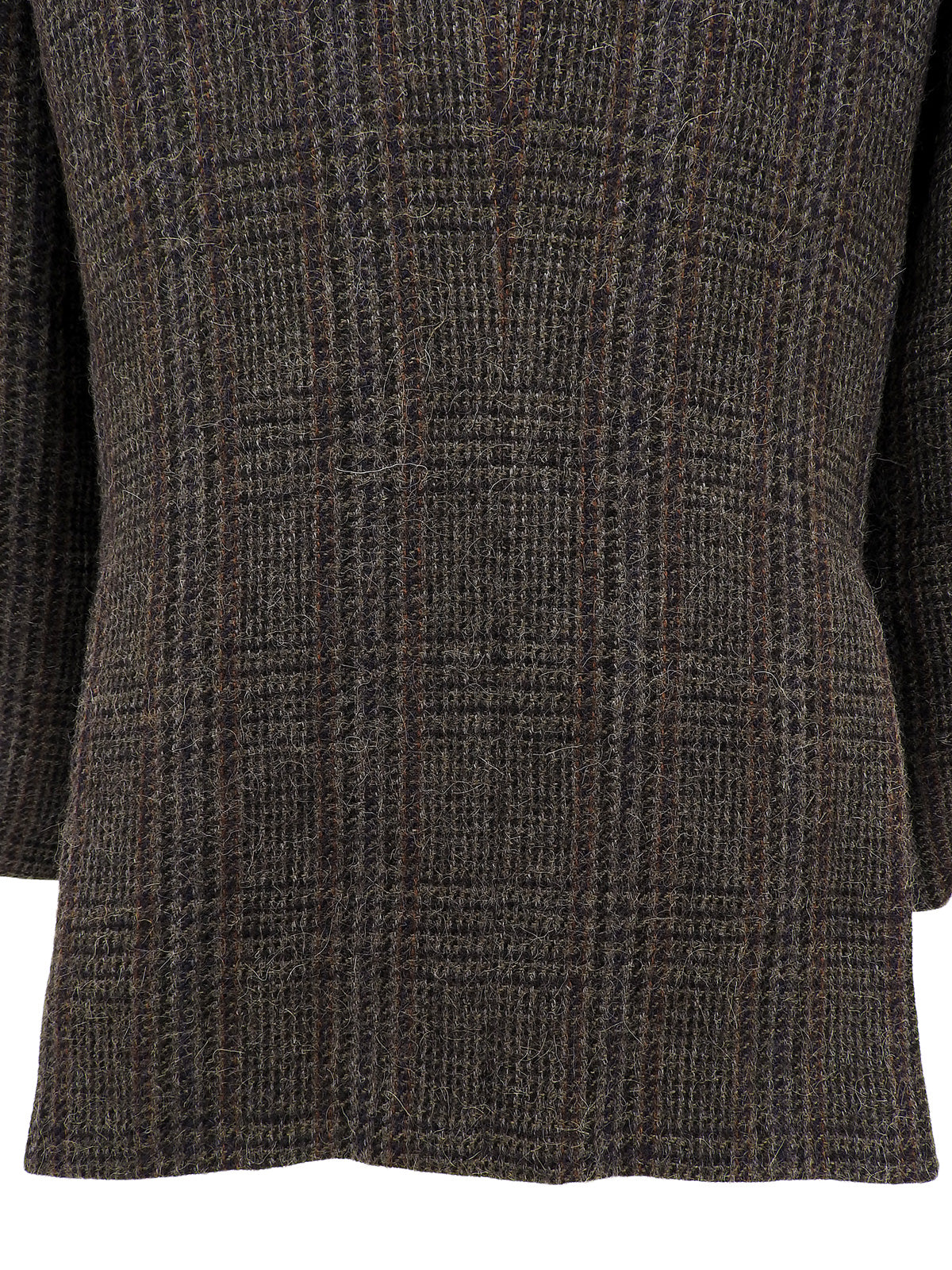 Wool check pattern jacket in gray/multi