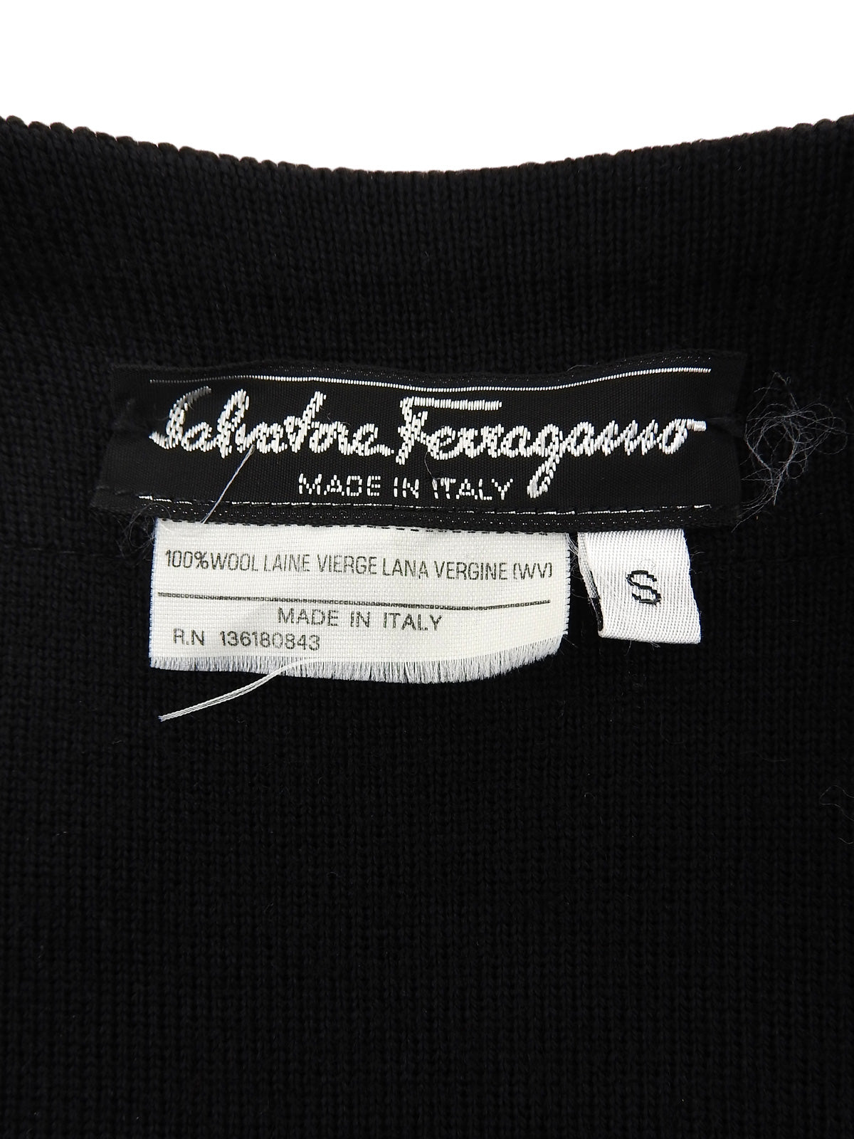 Design Button Long Cardigan in Black