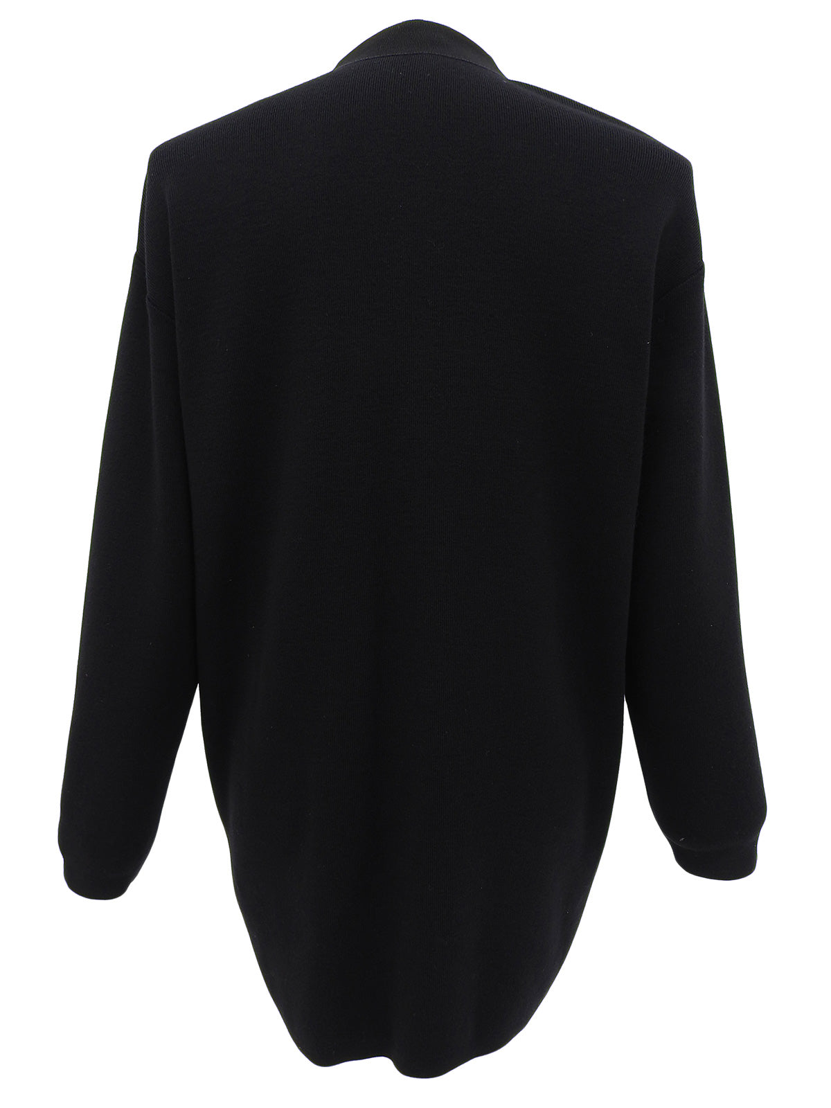 Design Button Long Cardigan in Black