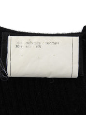 1996 羊绒 CC 标志纽扣长袖针织上衣(黑色)