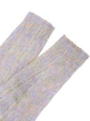 薰衣草紫/多色粗花呢珍珠纽扣无领夹克