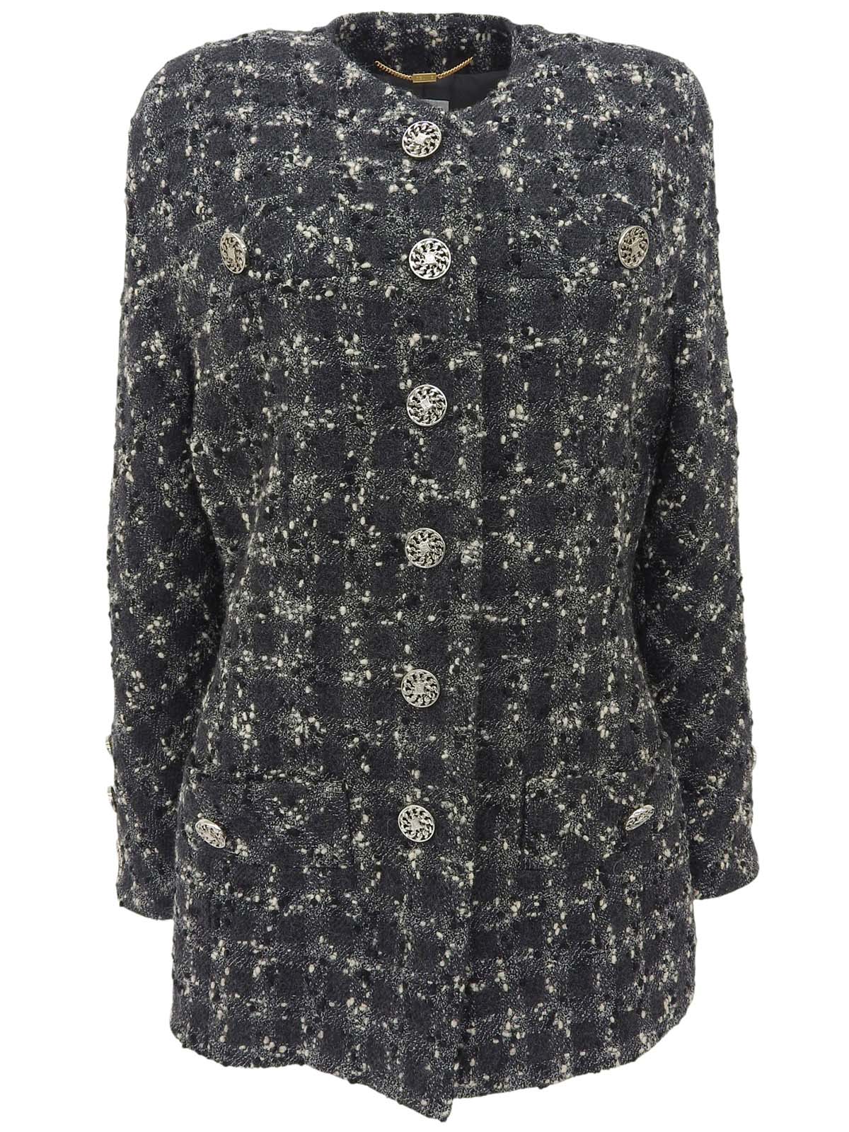 ジャケット・アウター Tweed Dot Button Collarless Jacket ジャケット・アウター Tweed Dot Button Collarless Jacket