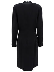 Triomphe Charm Silk Dress in Black