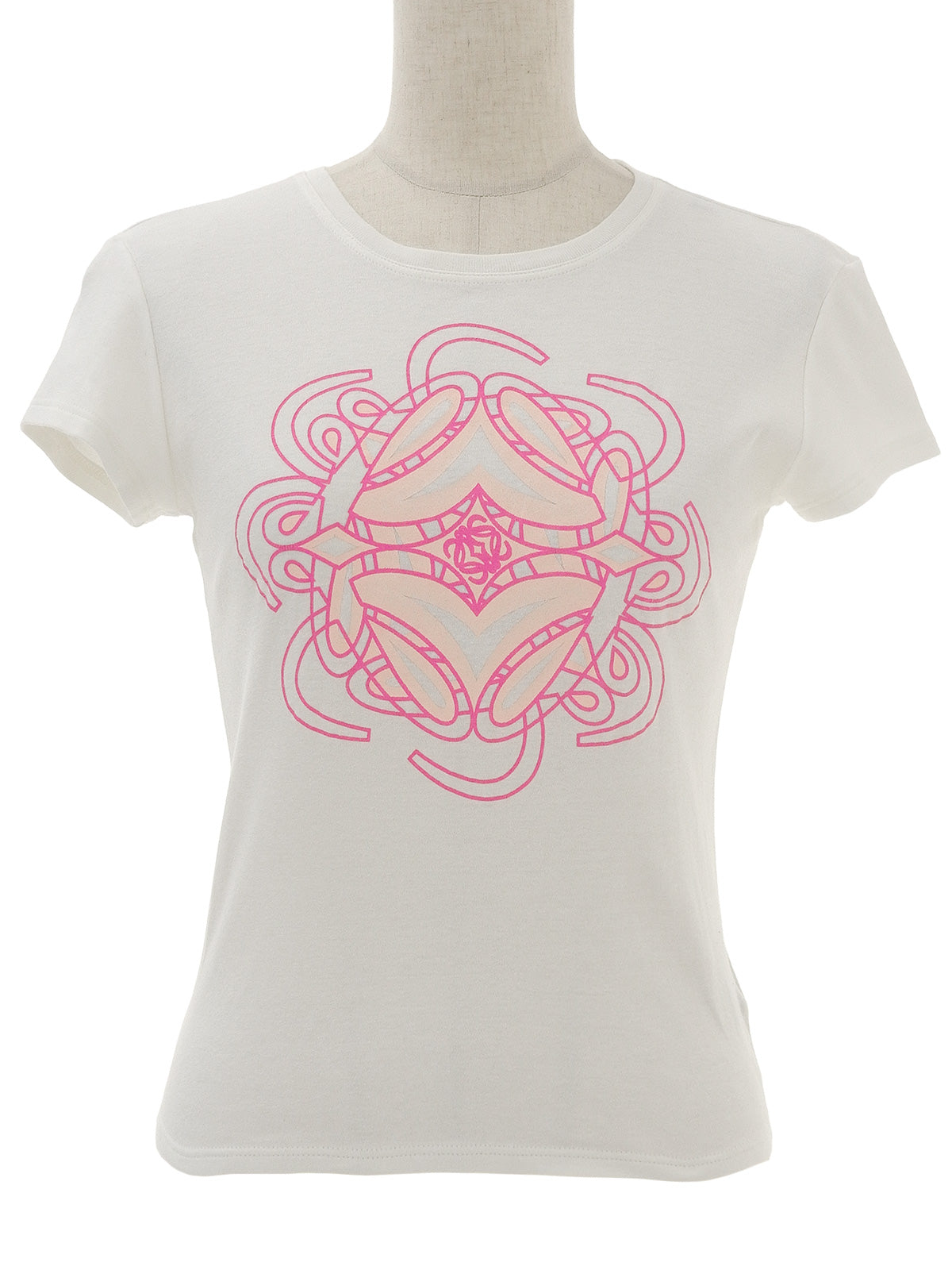 Anagram Half Sleeve Top in White