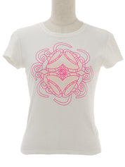 Anagram Half Sleeve Top in White