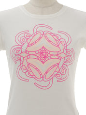Anagram Half Sleeve Top in White