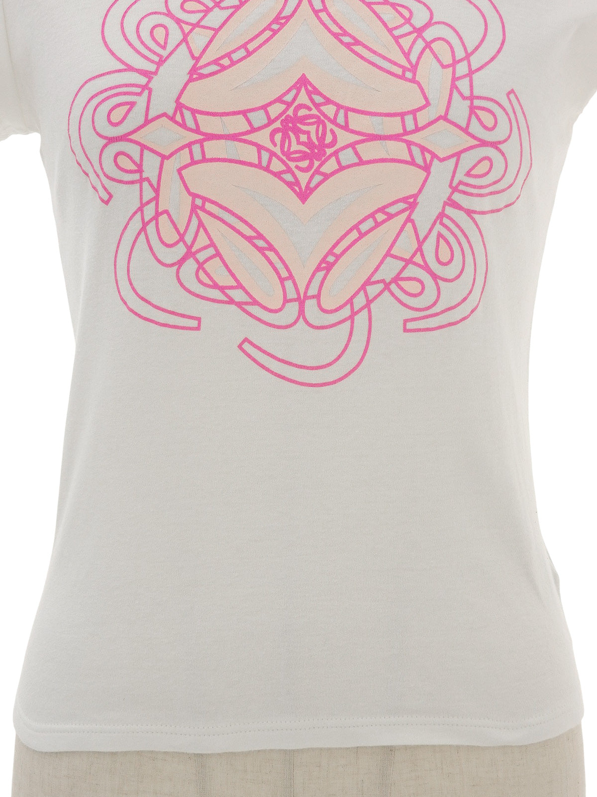 Anagram Half Sleeve Top in White