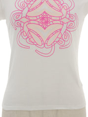 Anagram Half Sleeve Top in White