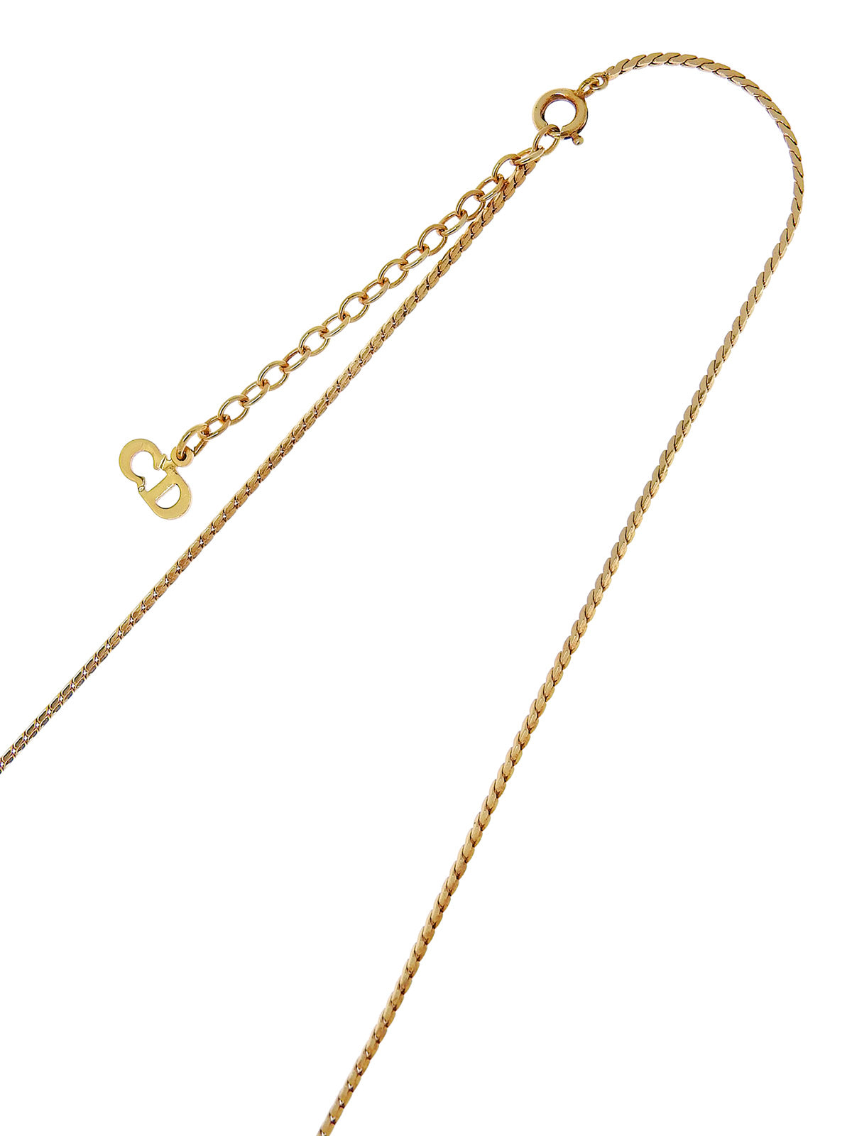 Rhinestone Heart Logo Cutout Necklace in Gold