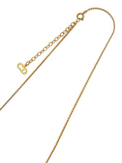 Rhinestone Heart Logo Cutout Necklace in Gold