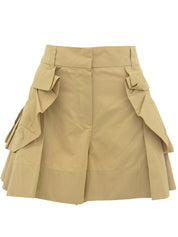 Beige Cotton Frill Shorts
