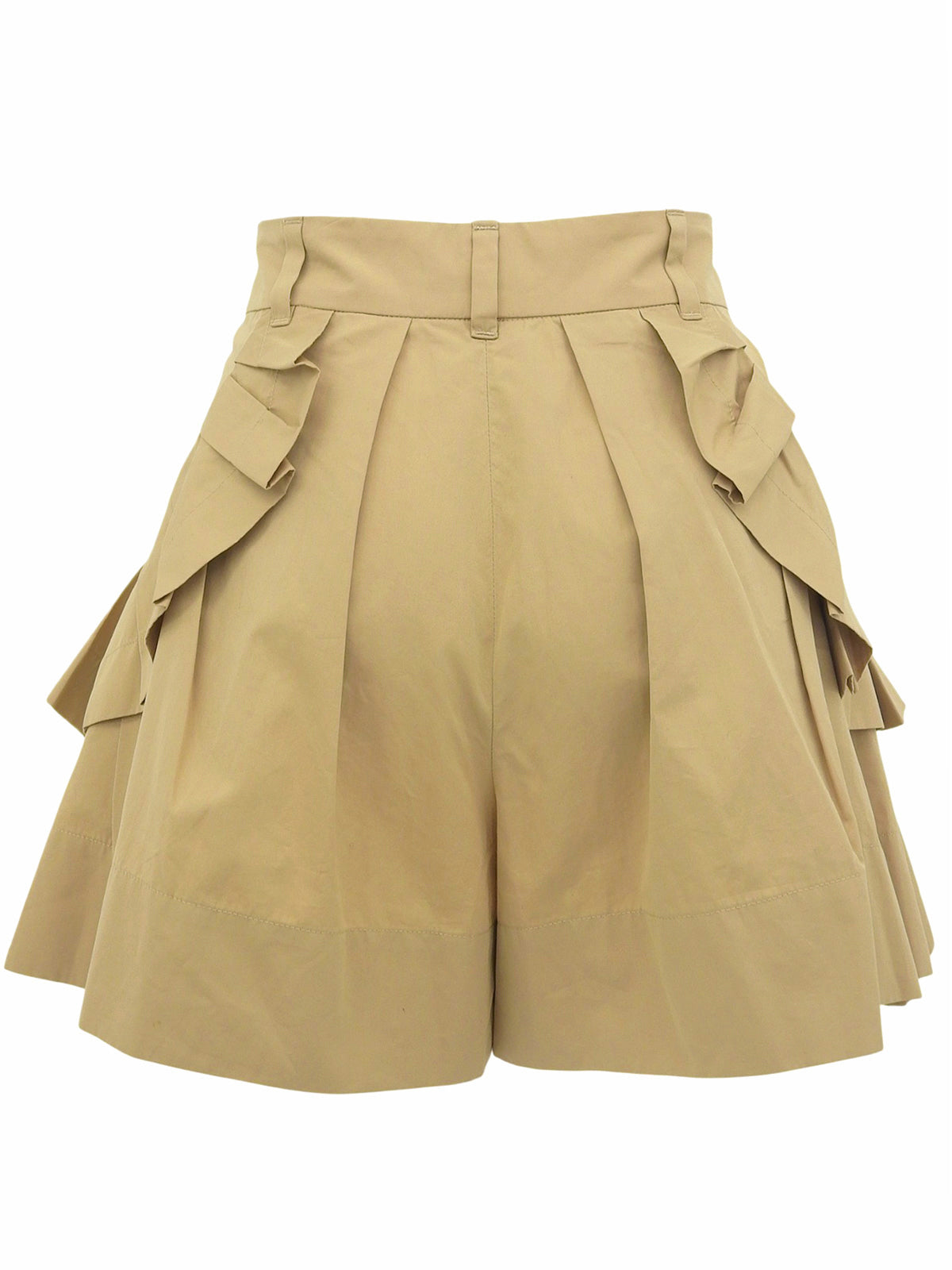 Beige Cotton Frill Shorts