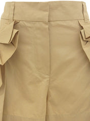 Beige Cotton Frill Shorts