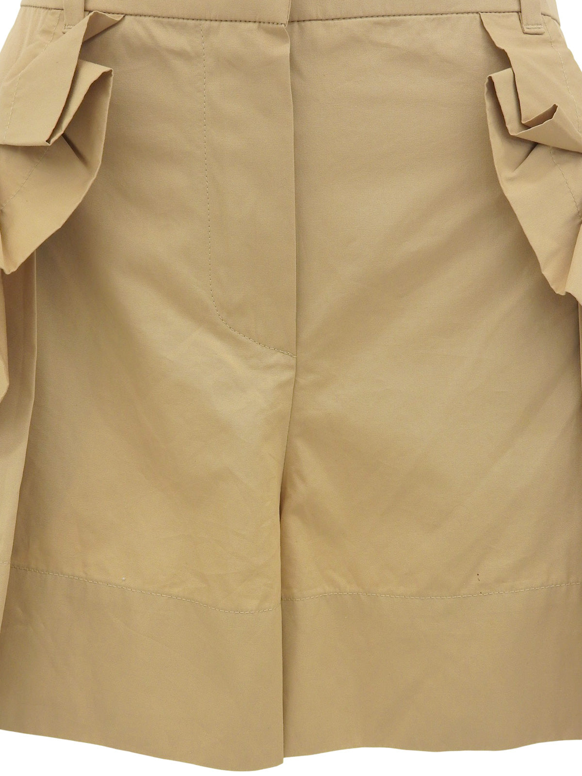 Beige Cotton Frill Shorts