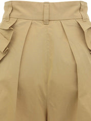 Beige Cotton Frill Shorts