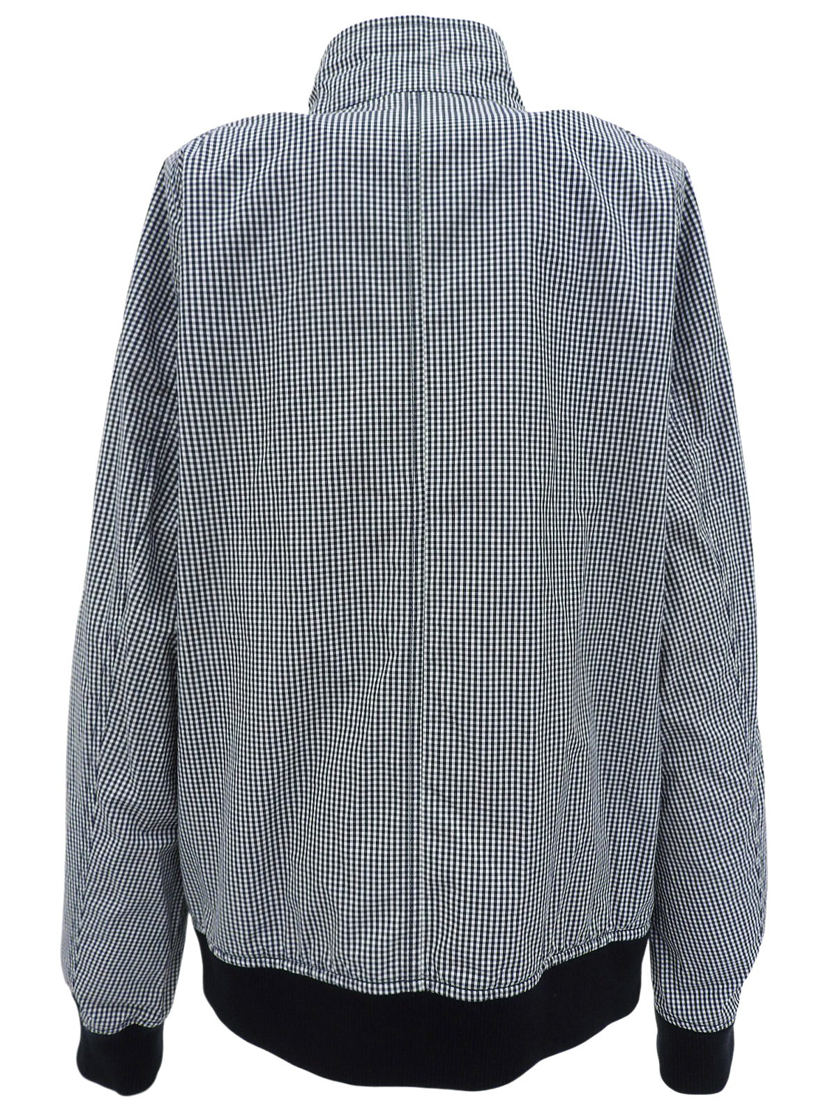 Navy Cotton Gingham Check Blouson