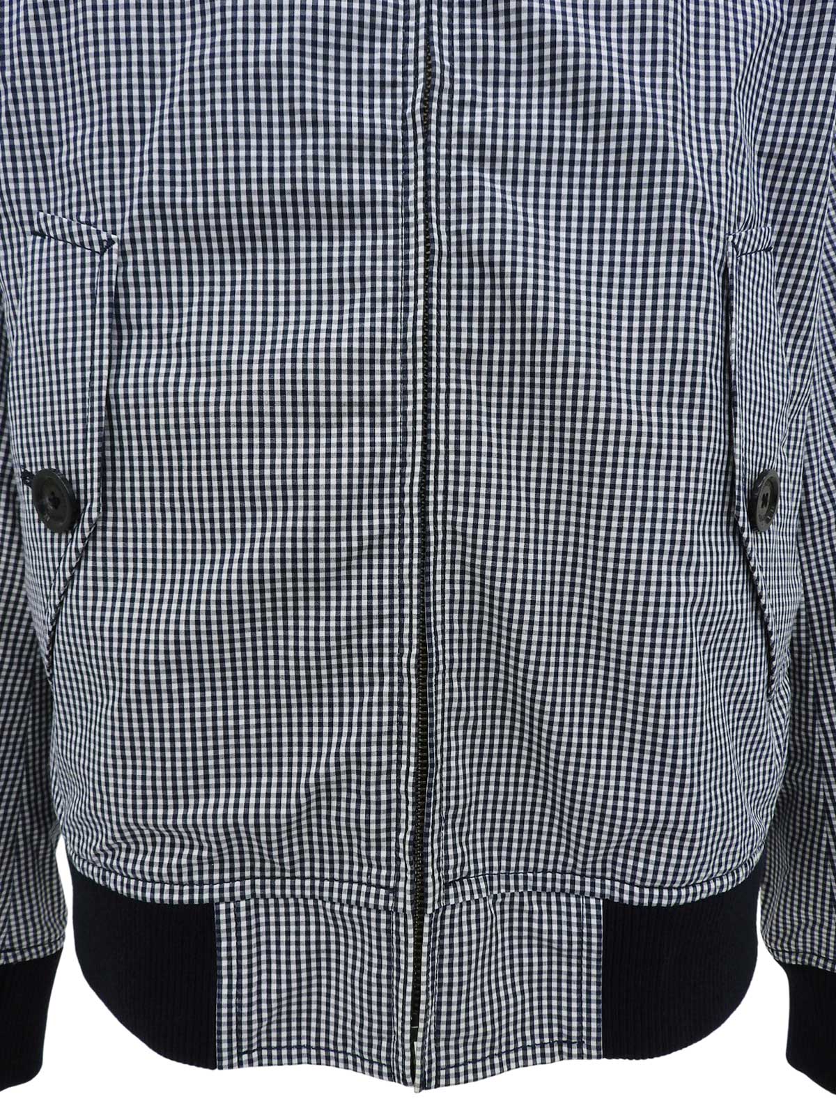 Navy Cotton Gingham Check Blouson