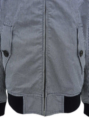 Navy Cotton Gingham Check Blouson