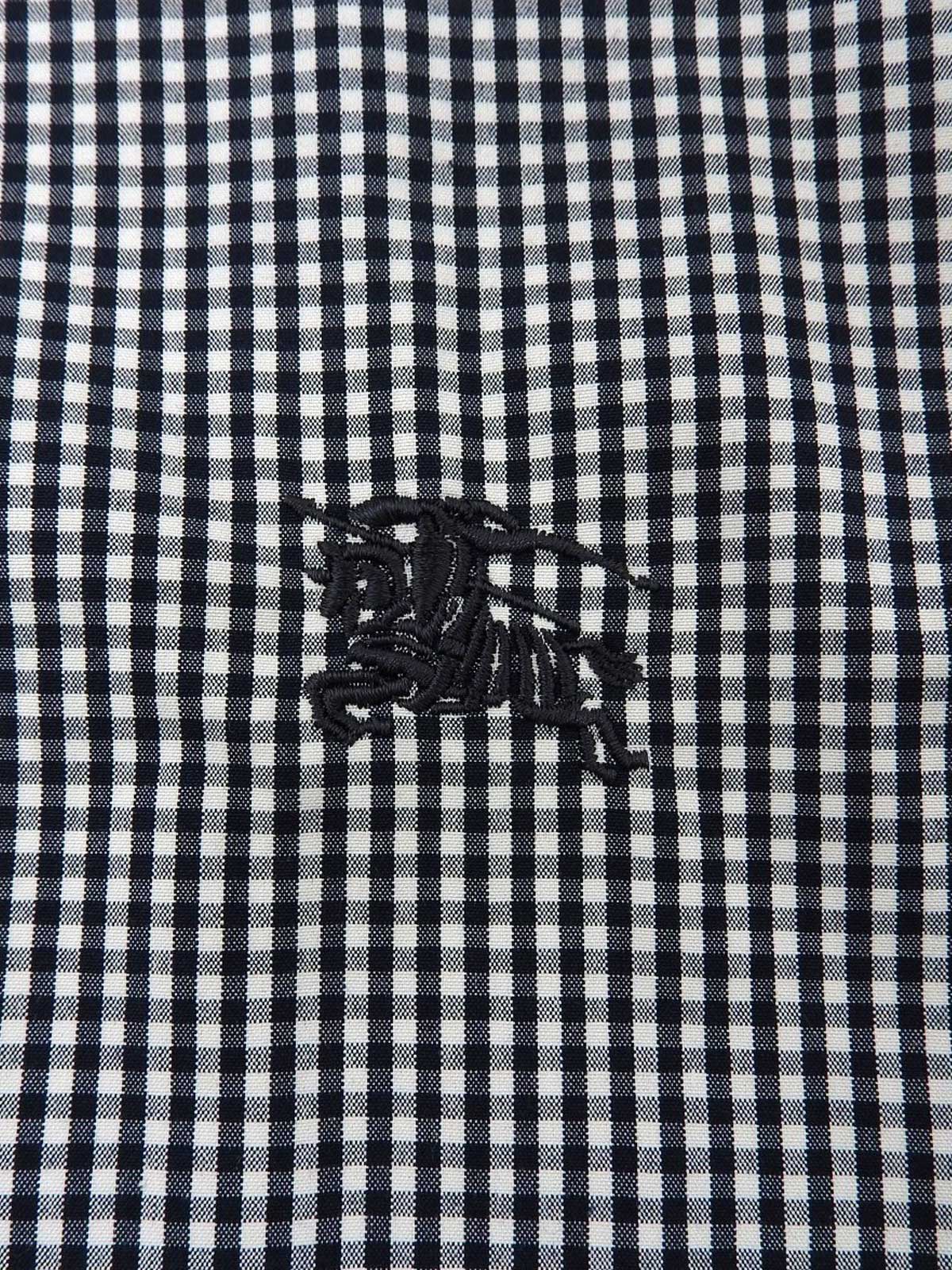 Navy Cotton Gingham Check Blouson