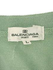 Cotton logo patch knit vest, mint green