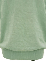 Cotton logo patch knit vest, mint green