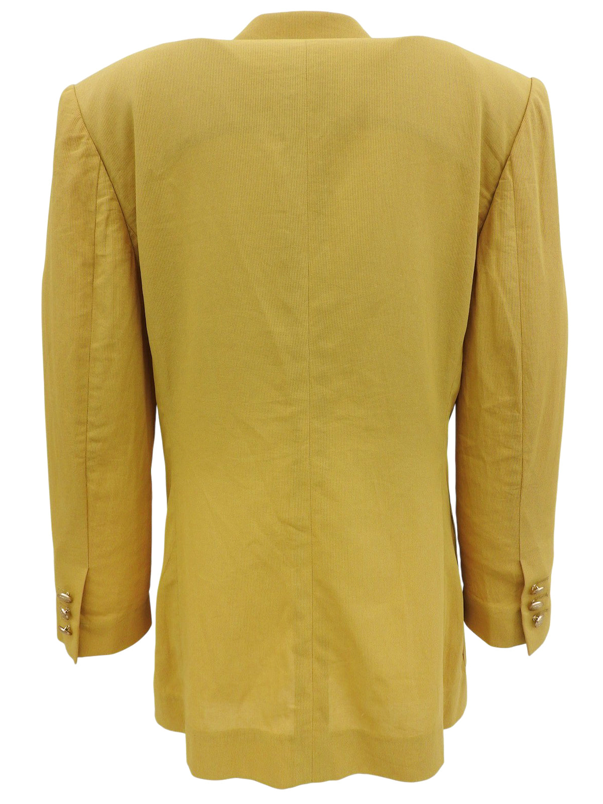 Cotton logo embroidered jacket in yellow