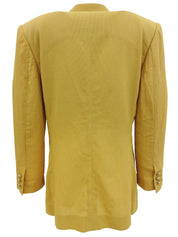 Cotton logo embroidered jacket in yellow