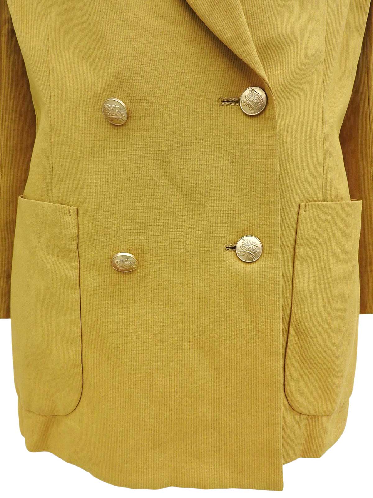 Cotton logo embroidered jacket in yellow