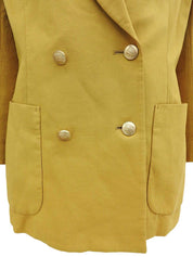 Cotton logo embroidered jacket in yellow