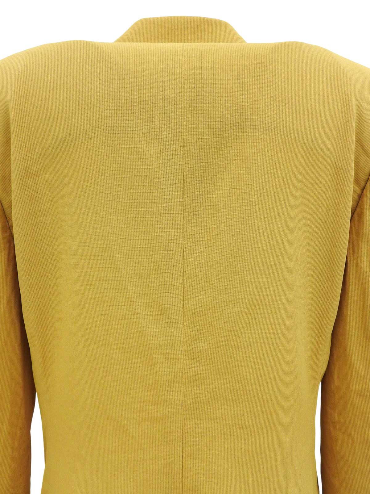 Cotton logo embroidered jacket in yellow