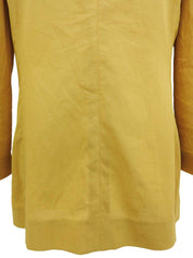 Cotton logo embroidered jacket in yellow