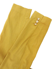 Cotton logo embroidered jacket in yellow