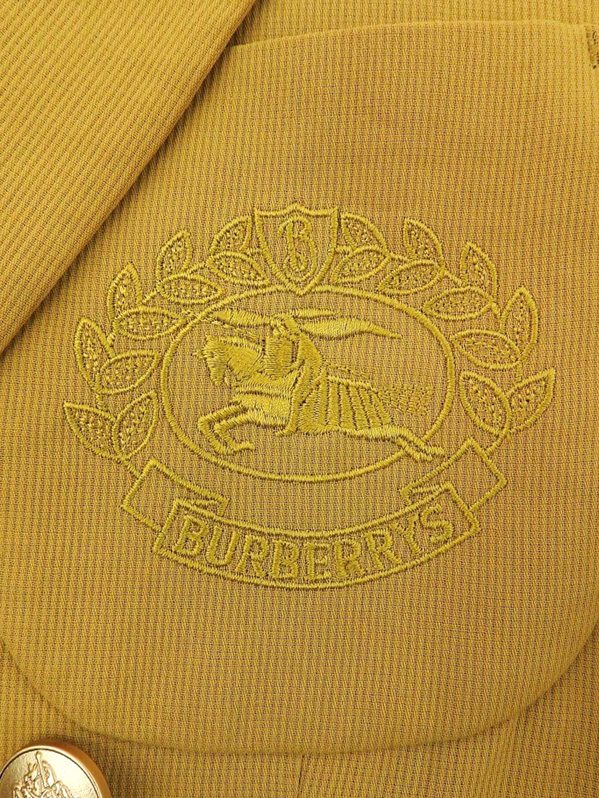 Cotton logo embroidered jacket in yellow