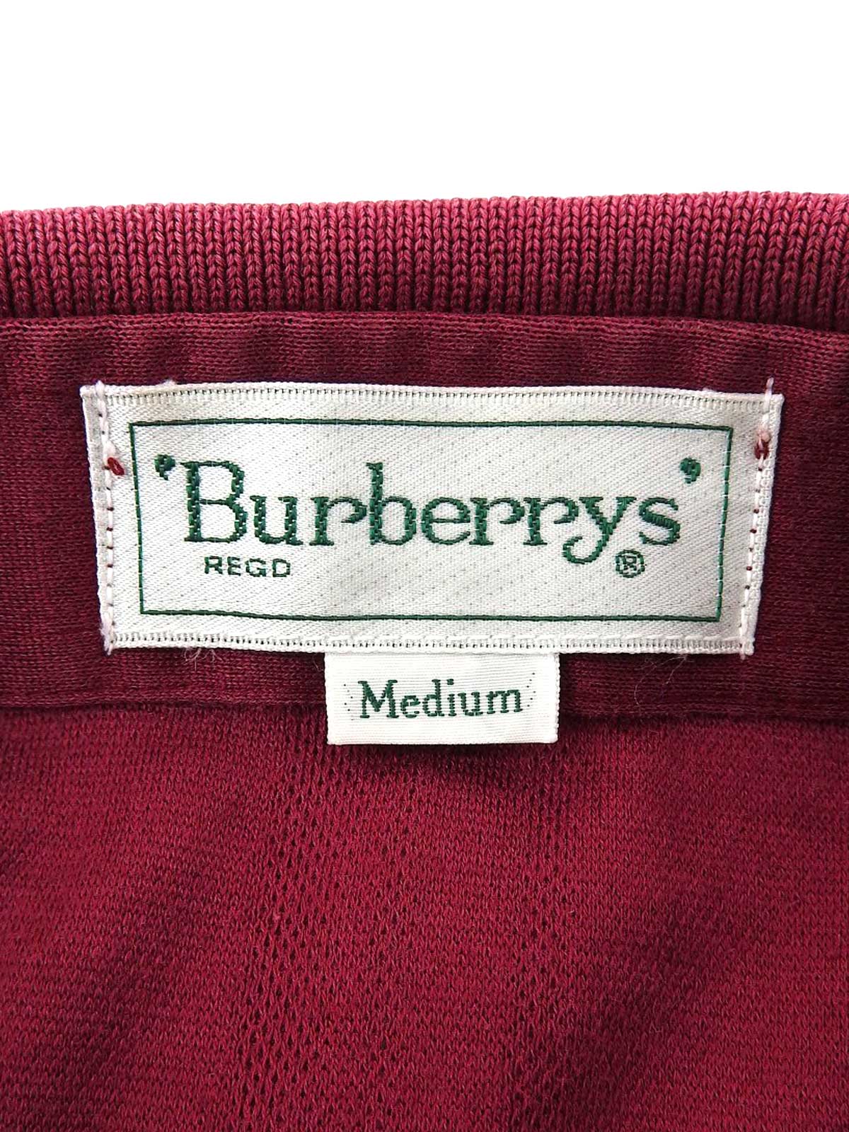 チェックパターンロゴ刺繍ポロシャツ ボルドー