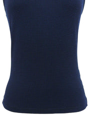 メデューサ刺繍ノースリーブトップス ネイビー